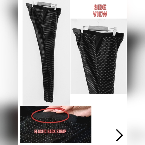 Women Jolt Black With White Diamond Pattern Elastic Waist Stretchy Leggings Sz S - Picture 6 of 9